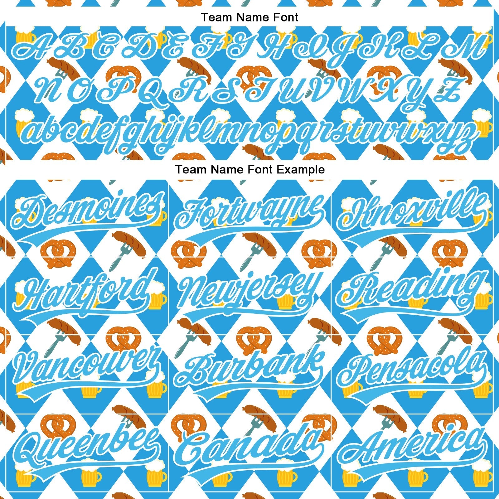 Custom White Sky Blue 3D Pattern Design Beer Festival Authentic Baseball Jersey baseball jersey product view 4