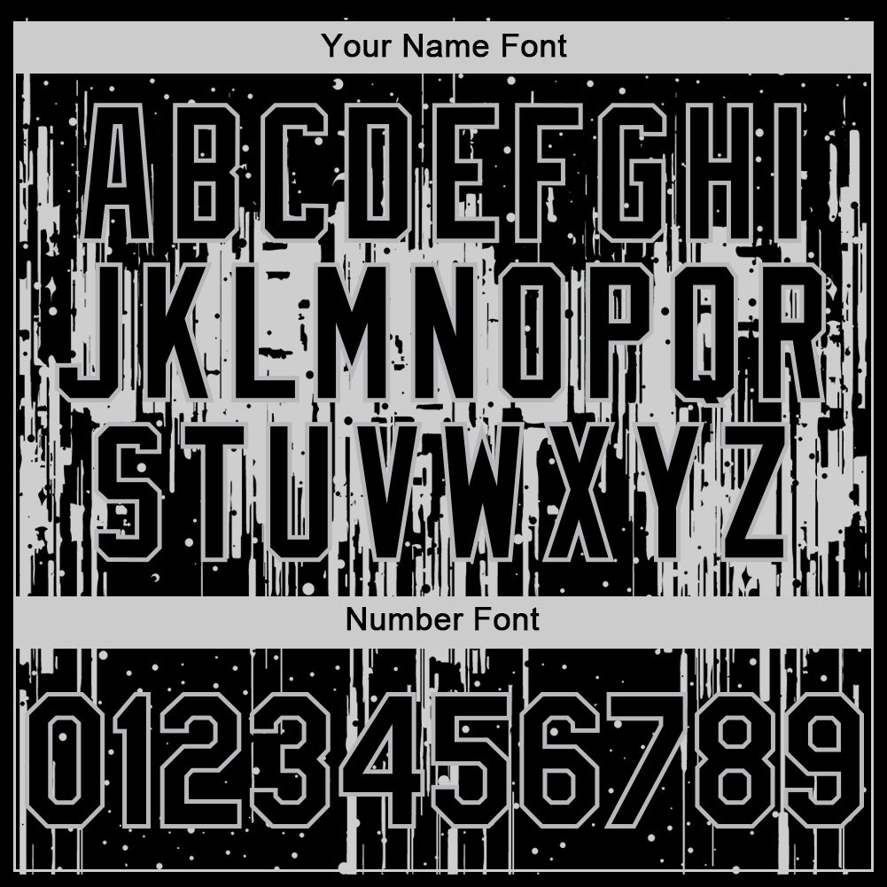 Custom Black Gray 3D Pattern Design Dripping Splatter Art Authentic Baseball Jersey baseball jersey product view 5