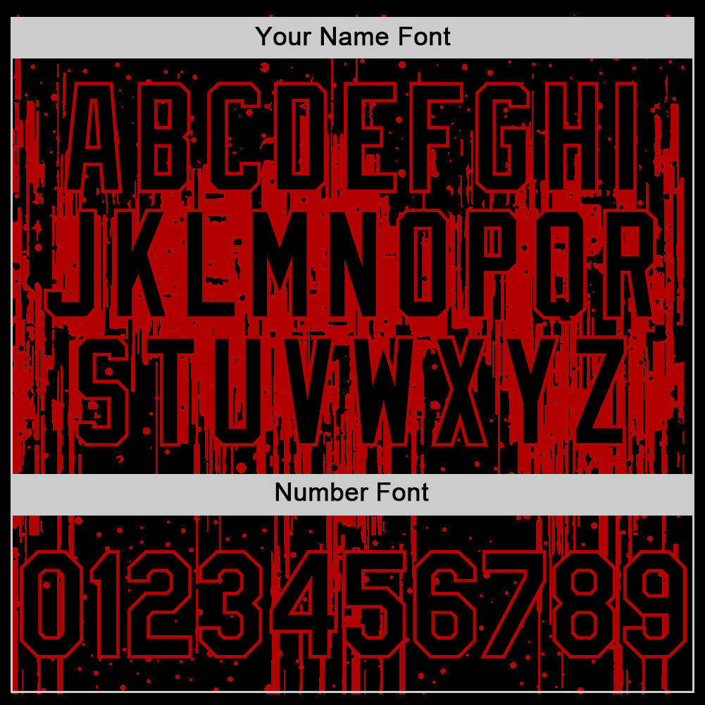 Custom Black Red 3D Pattern Design Dripping Splatter Art Authentic Baseball Jersey baseball jersey product view 5
