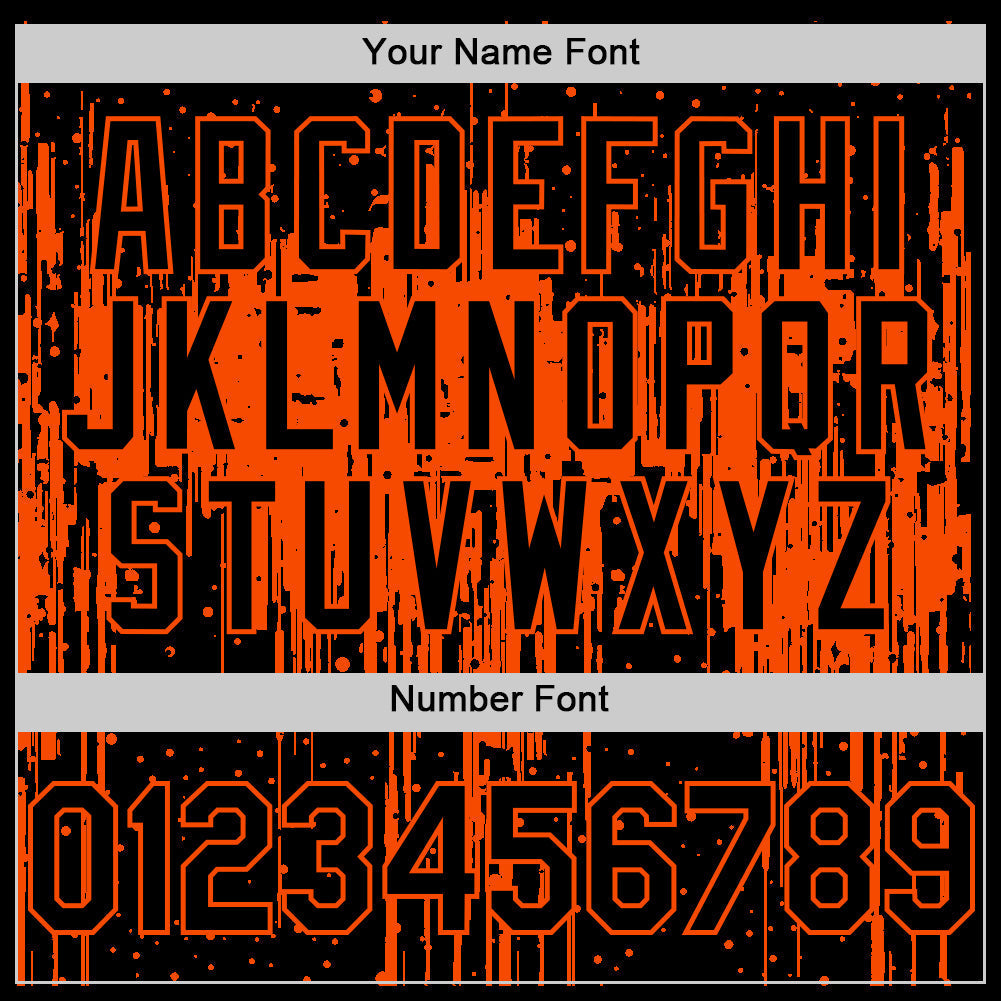 Custom Black Orange 3D Pattern Design Dripping Splatter Art Authentic Baseball Jersey baseball jersey product view 5