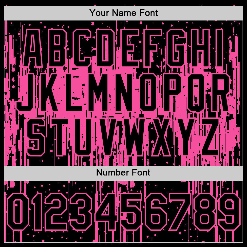 Custom Black Pink 3D Pattern Design Dripping Splatter Art Authentic Baseball Jersey baseball jersey product view 5