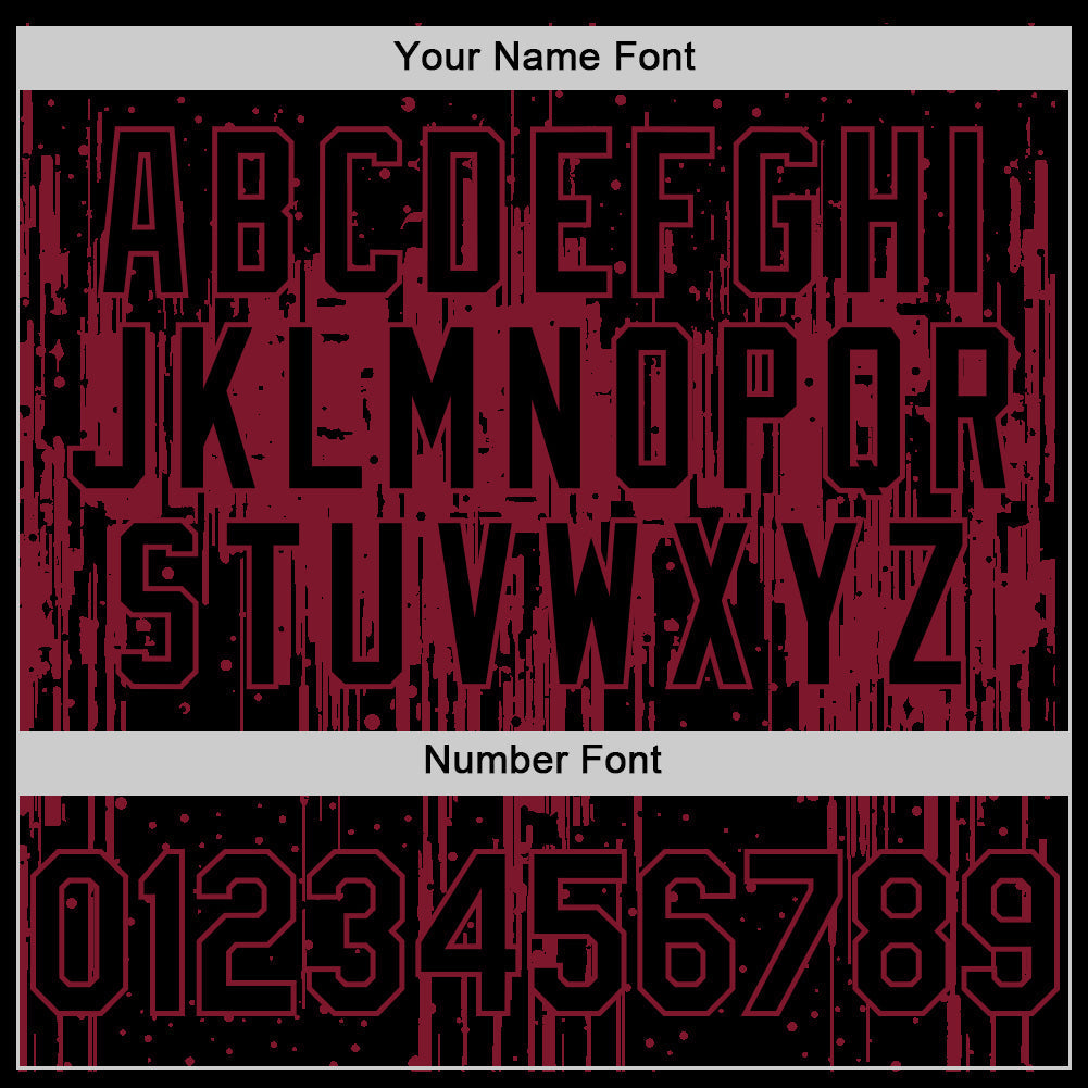 Custom Black Crimson 3D Pattern Design Dripping Splatter Art Authentic Baseball Jersey baseball jersey product view 5
