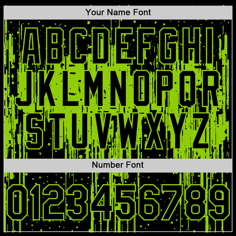 Custom Black Neon Green 3D Pattern Design Dripping Splatter Art Authentic Baseball Jersey baseball jersey product view 5