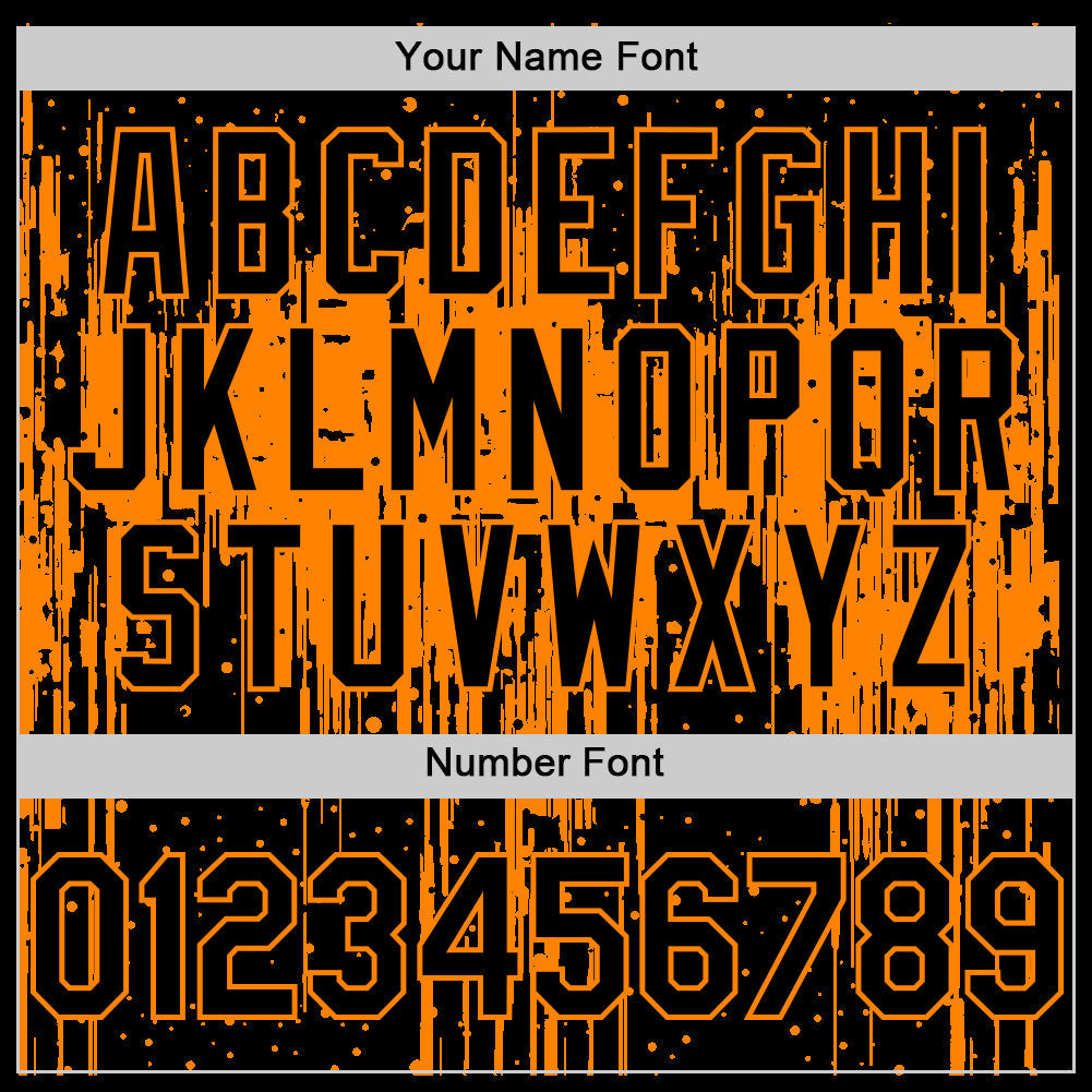 Custom Black Bay Orange 3D Pattern Design Dripping Splatter Art Authentic Baseball Jersey baseball jersey product view 5