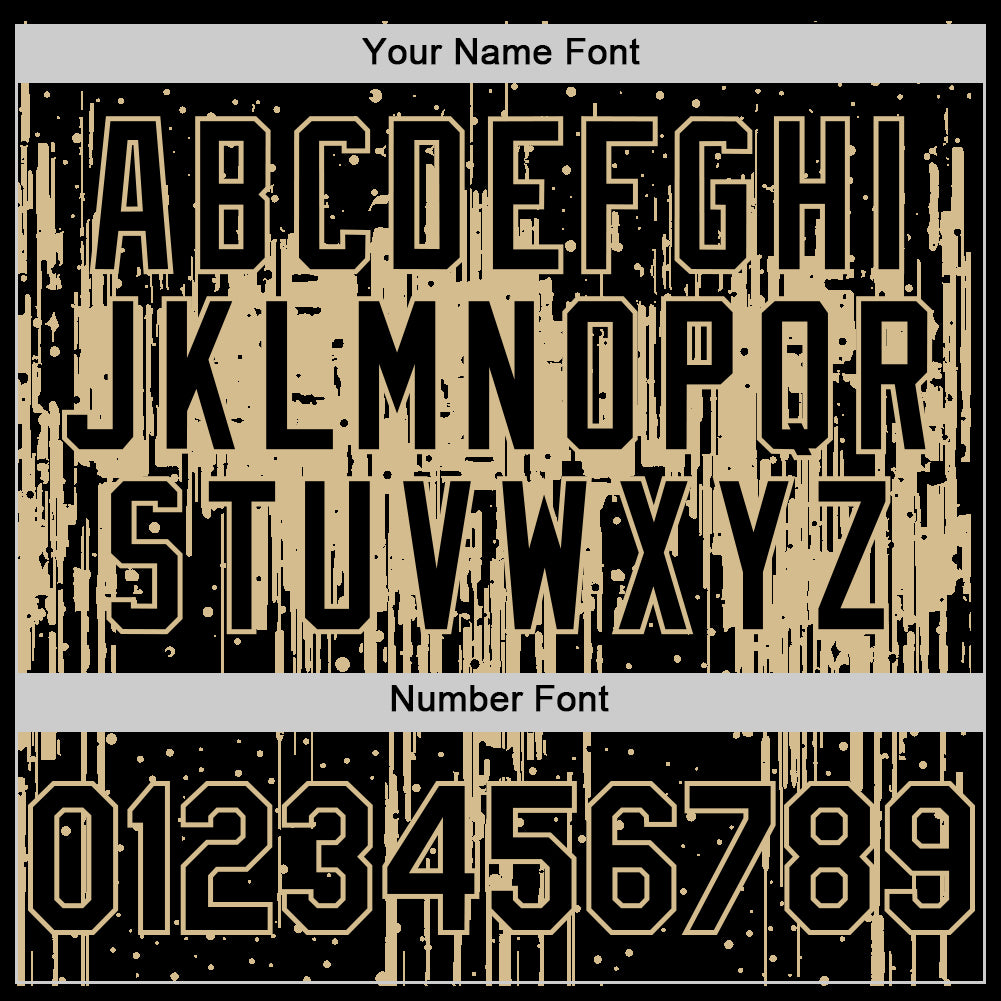 Custom Black Vegas Gold 3D Pattern Design Dripping Splatter Art Authentic Baseball Jersey baseball jersey product view 5