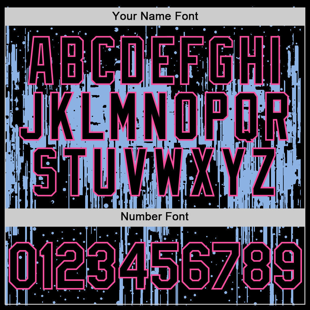 Custom Black Light Blue-Pink 3D Pattern Design Dripping Splatter Art Authentic Baseball Jersey baseball jersey product view 5
