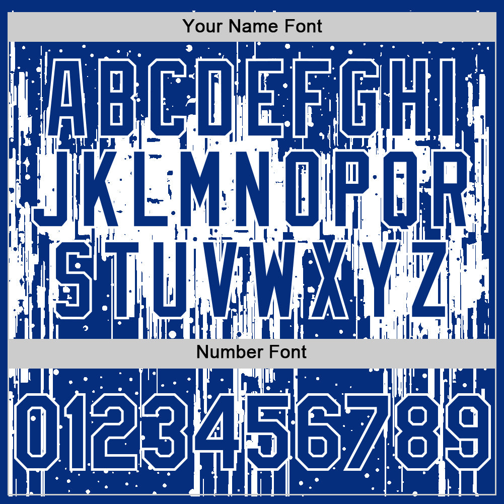 Custom Royal White 3D Pattern Design Dripping Splatter Art Authentic Baseball Jersey baseball jersey product view 5