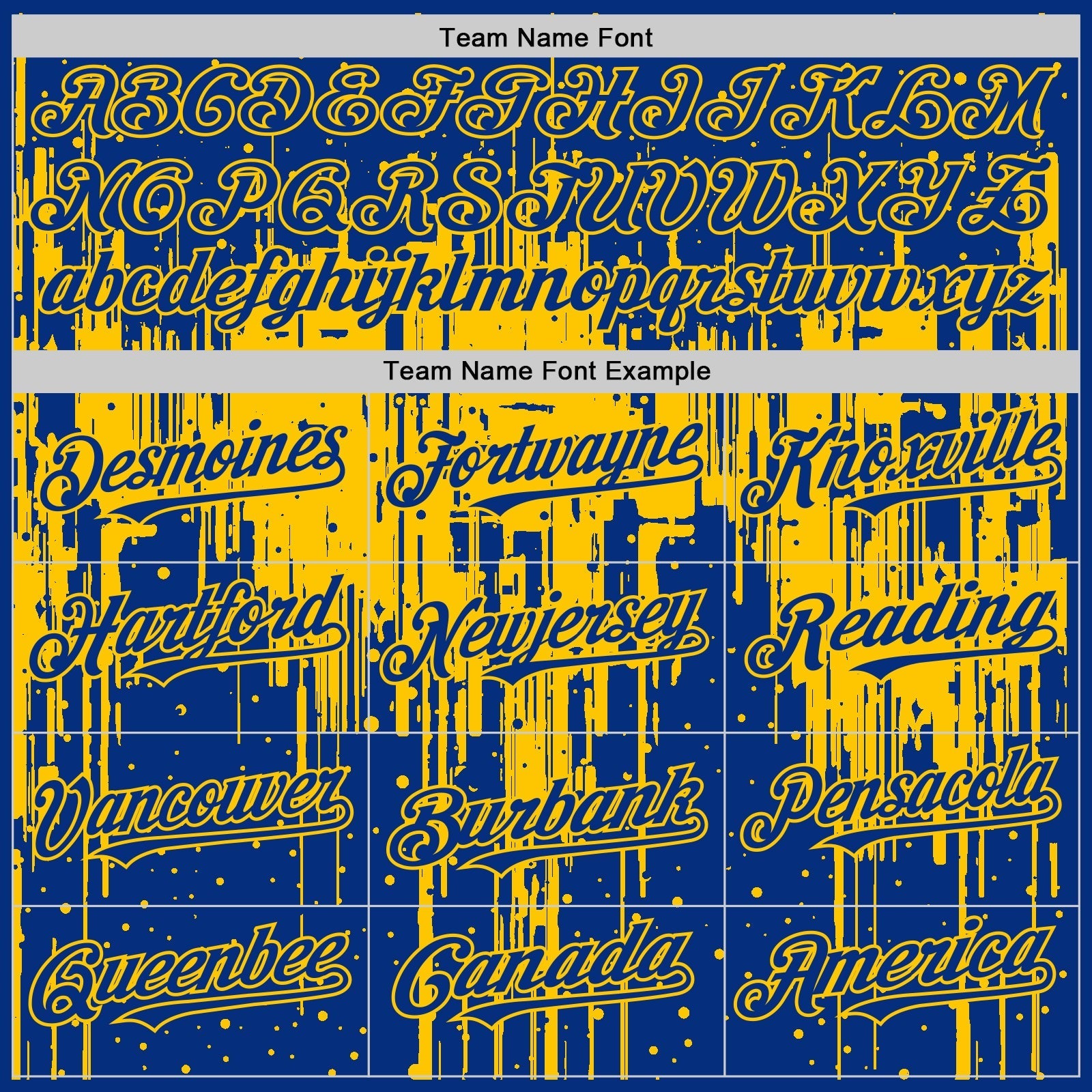 Custom Royal Yellow 3D Pattern Design Dripping Splatter Art Authentic Baseball Jersey baseball jersey product view 4