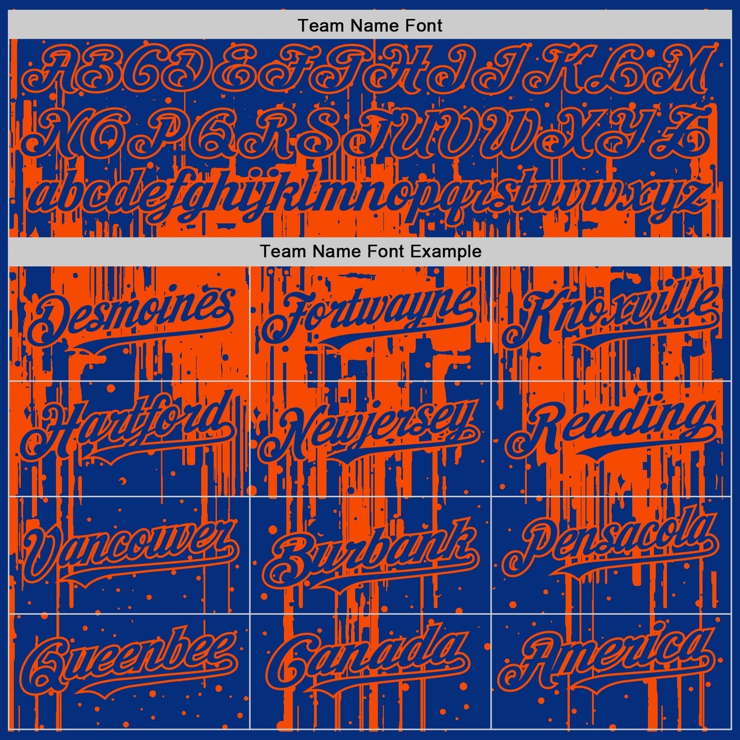 Custom Royal Orange 3D Pattern Design Dripping Splatter Art Authentic Baseball Jersey baseball jersey product view 4
