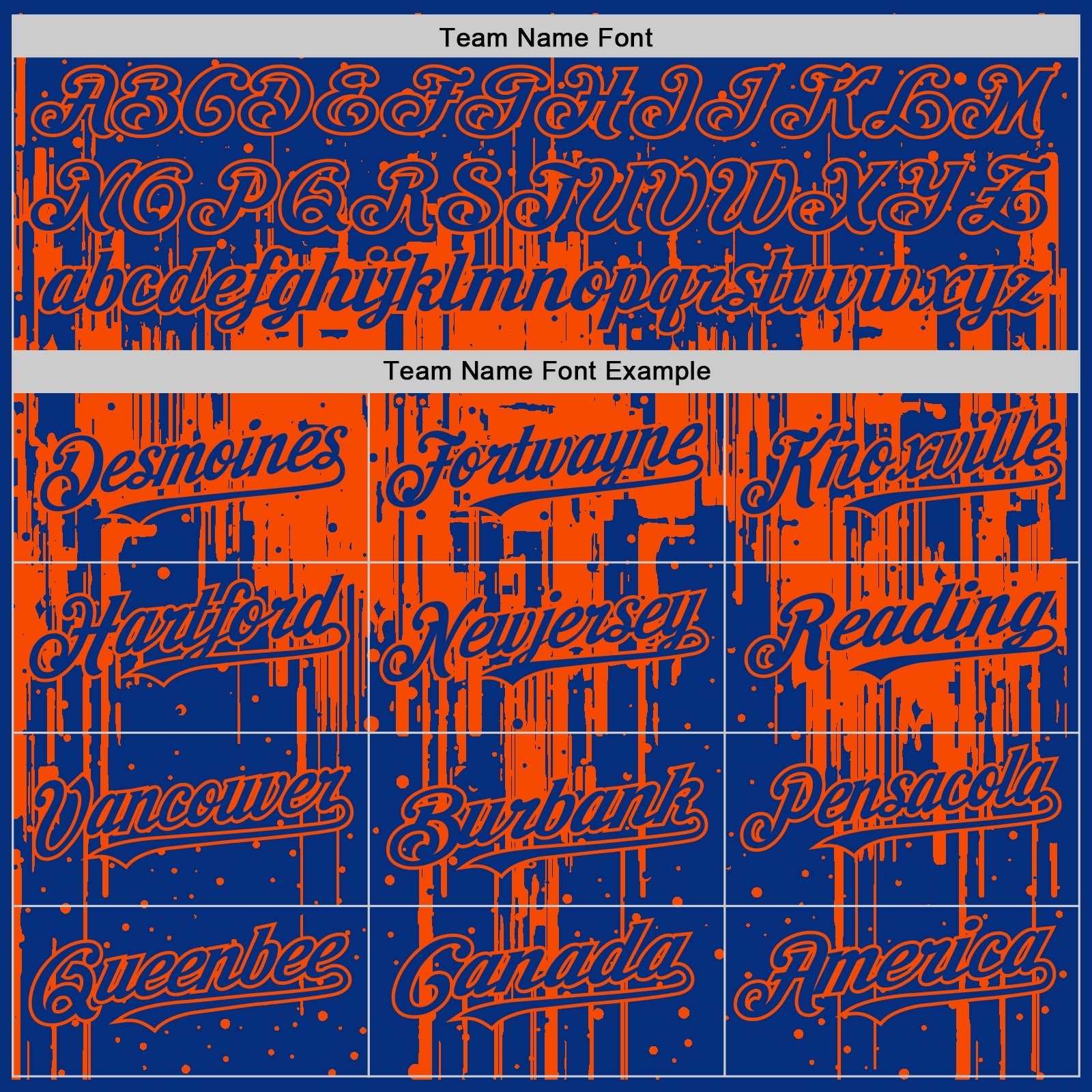 Custom Royal Orange 3D Pattern Design Dripping Splatter Art Authentic Baseball Jersey baseball jersey product view 4