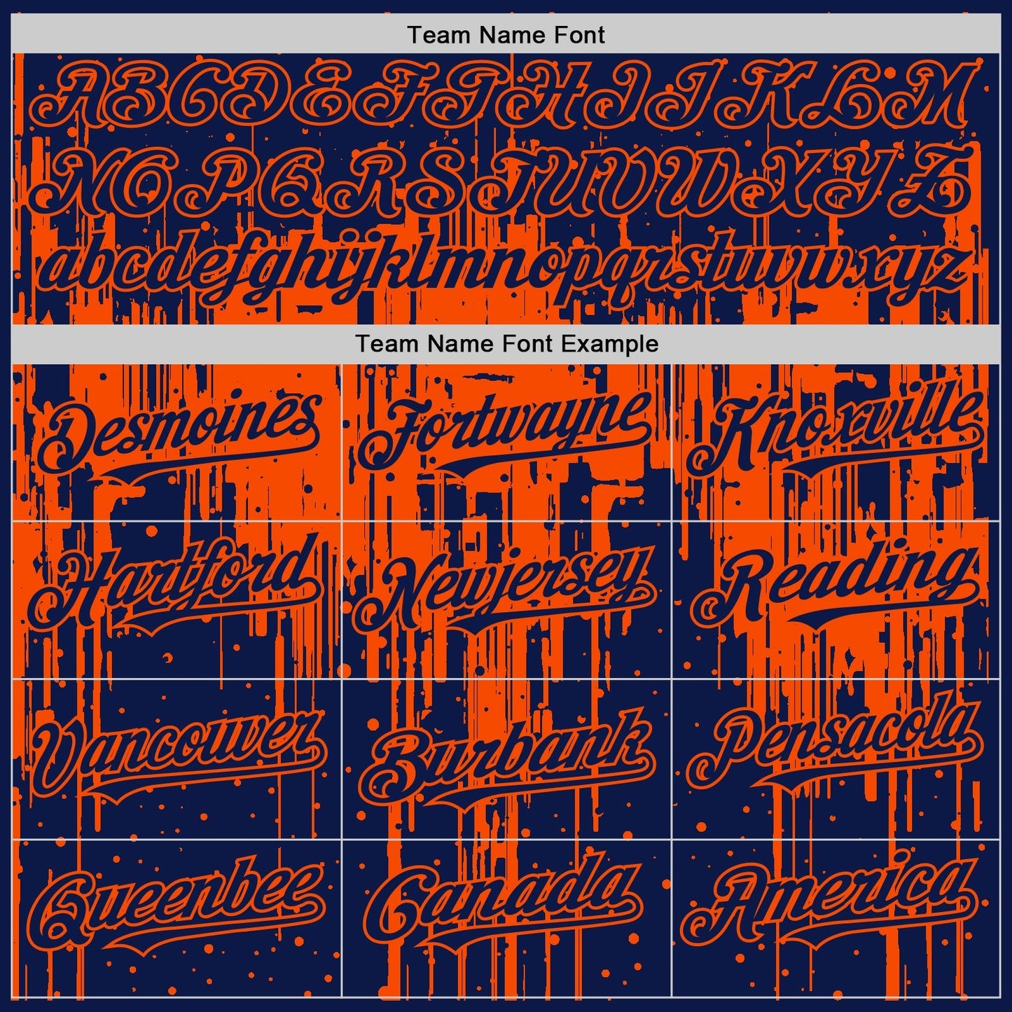 Custom Navy Orange 3D Pattern Design Dripping Splatter Art Authentic Baseball Jersey baseball jersey product view 4