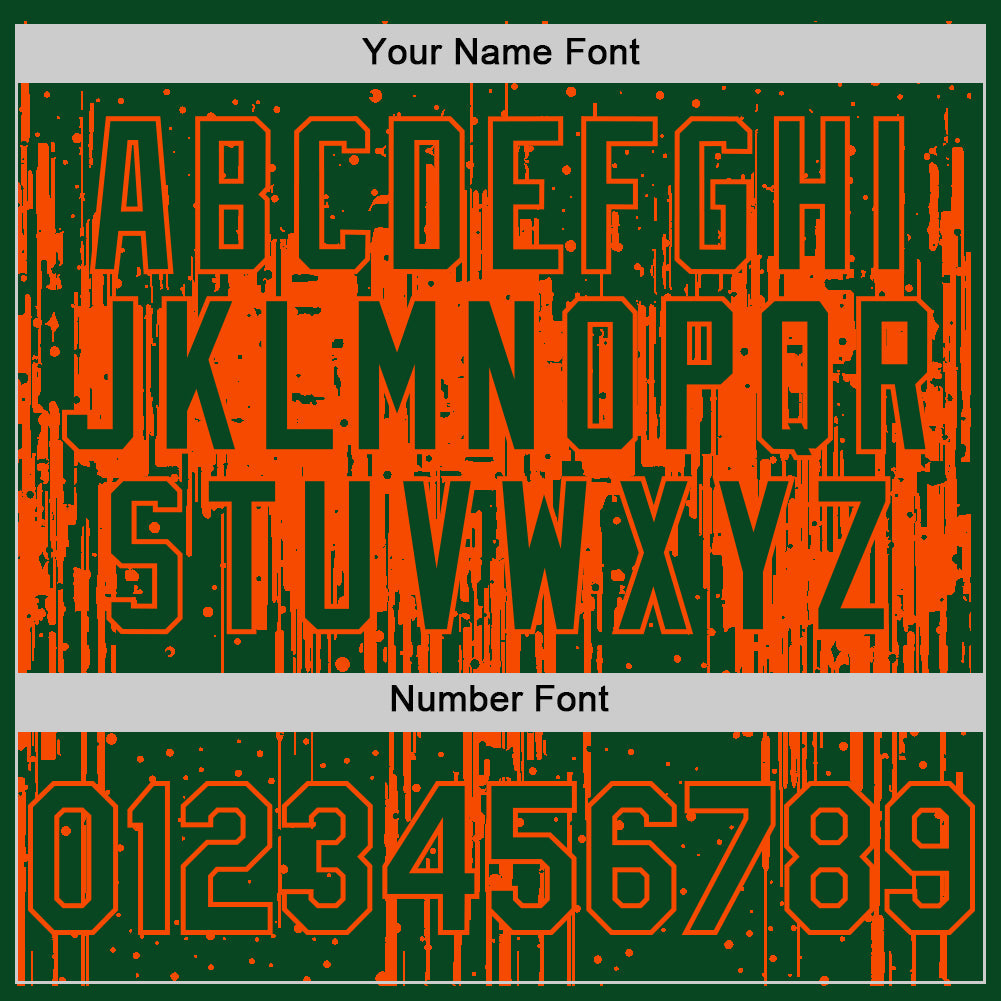 Custom Green Orange 3D Pattern Design Dripping Splatter Art Authentic Baseball Jersey baseball jersey product view 5