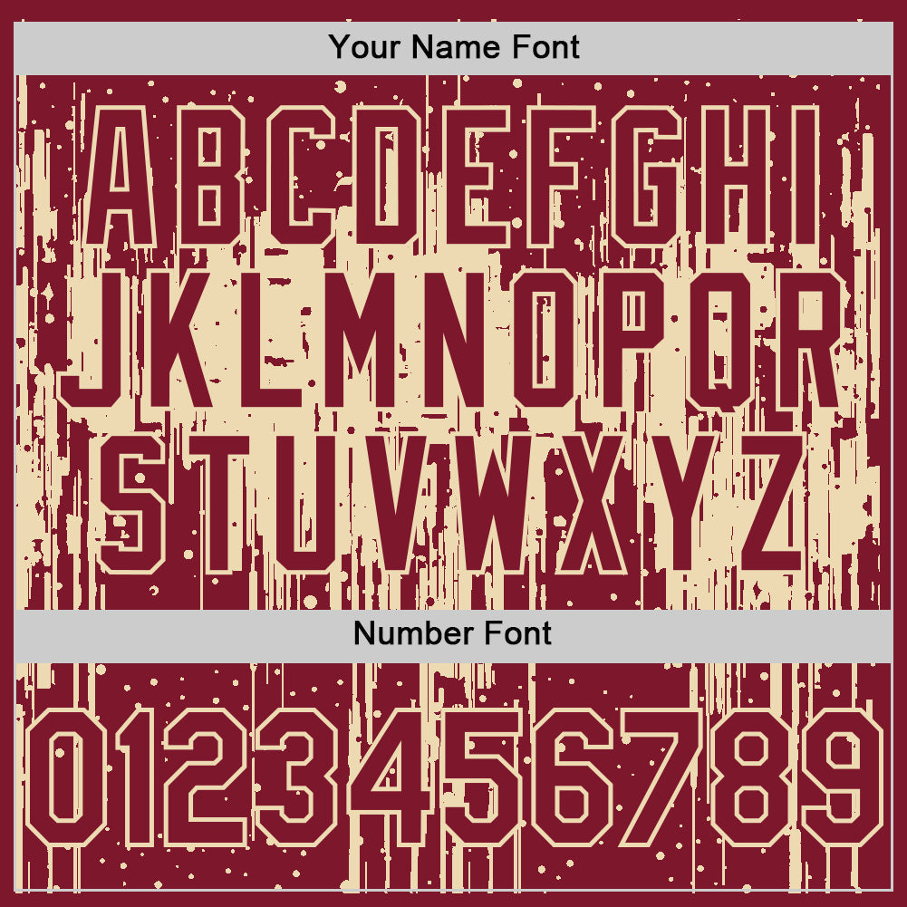 Custom Crimson City Cream 3D Pattern Design Dripping Splatter Art Authentic Baseball Jersey baseball jersey product view 5