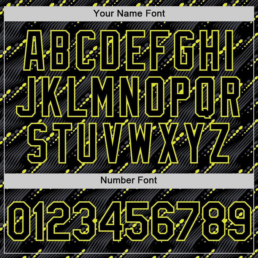 Custom Black Neon Yellow 3D Pattern Design Slant Lines Authentic Baseball Jersey baseball jersey product view 5