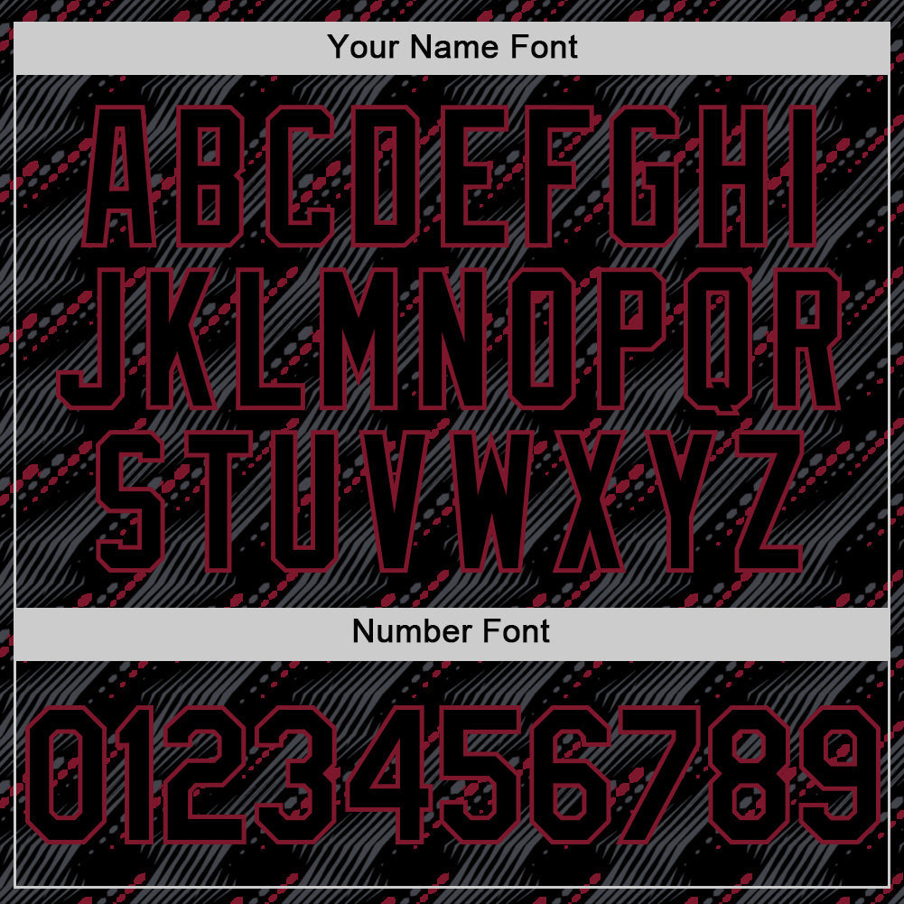 Custom Black Crimson 3D Pattern Design Slant Lines Authentic Baseball Jersey baseball jersey product view 5