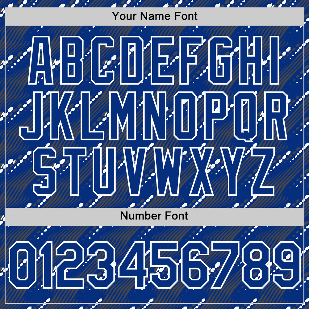 Custom Royal White 3D Pattern Design Slant Lines Authentic Baseball Jersey baseball jersey product view 5
