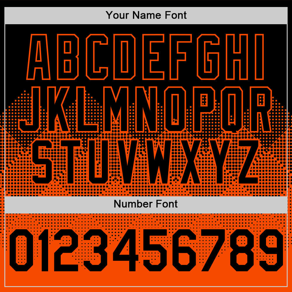 Custom Black Orange 3D Pattern Design Gradient Square Shapes Authentic Baseball Jersey baseball jersey product view 5