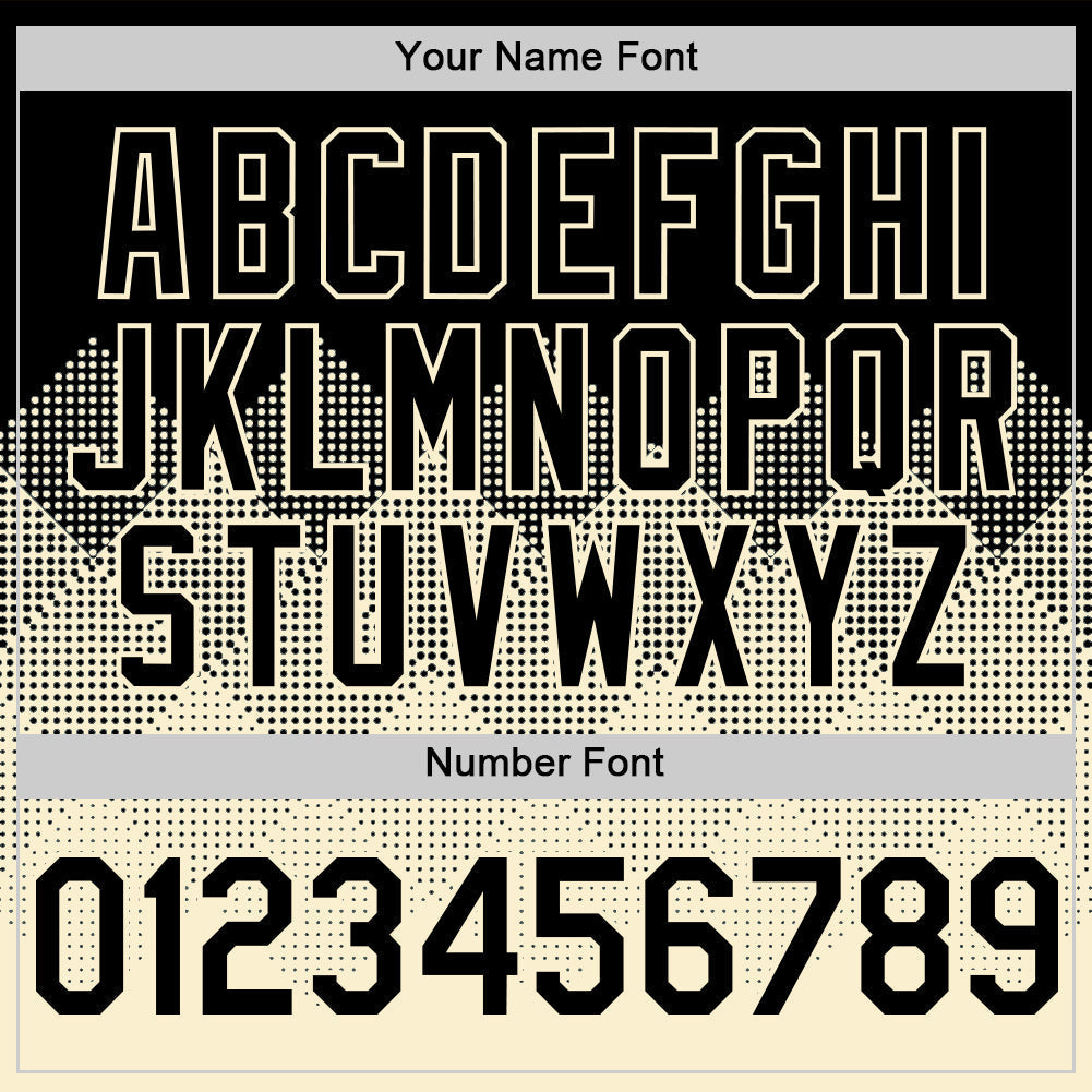 Custom Black Cream 3D Pattern Design Gradient Square Shapes Authentic Baseball Jersey baseball jersey product view 5