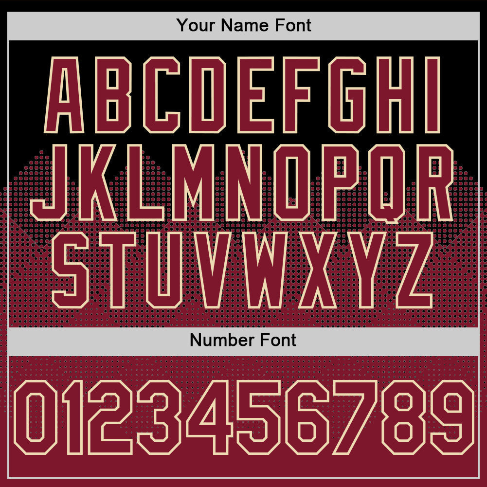 Custom Black Crimson-City Cream 3D Pattern Design Gradient Square Shapes Authentic Baseball Jersey baseball jersey product view 5
