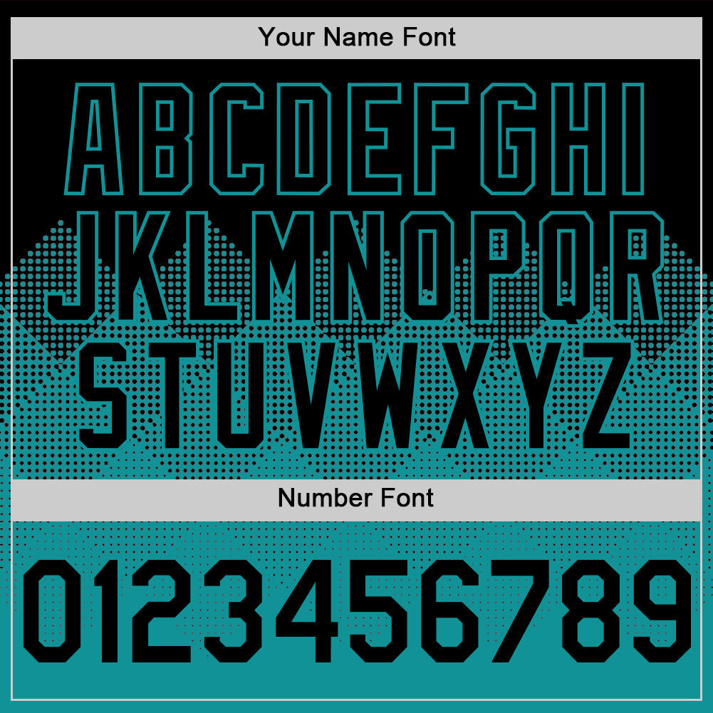 Custom Black Teal 3D Pattern Design Gradient Square Shapes Authentic Baseball Jersey baseball jersey product view 5