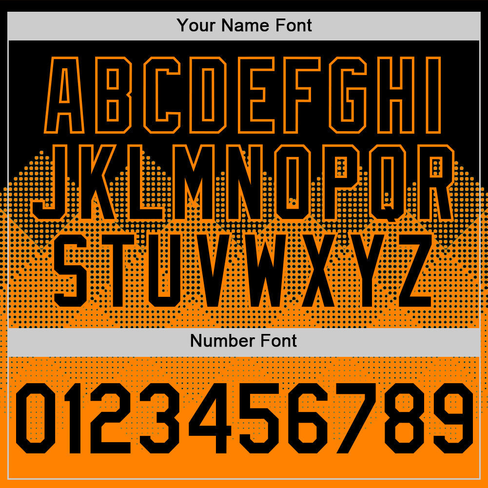 Custom Black Bay Orange 3D Pattern Design Gradient Square Shapes Authentic Baseball Jersey baseball jersey product view 5