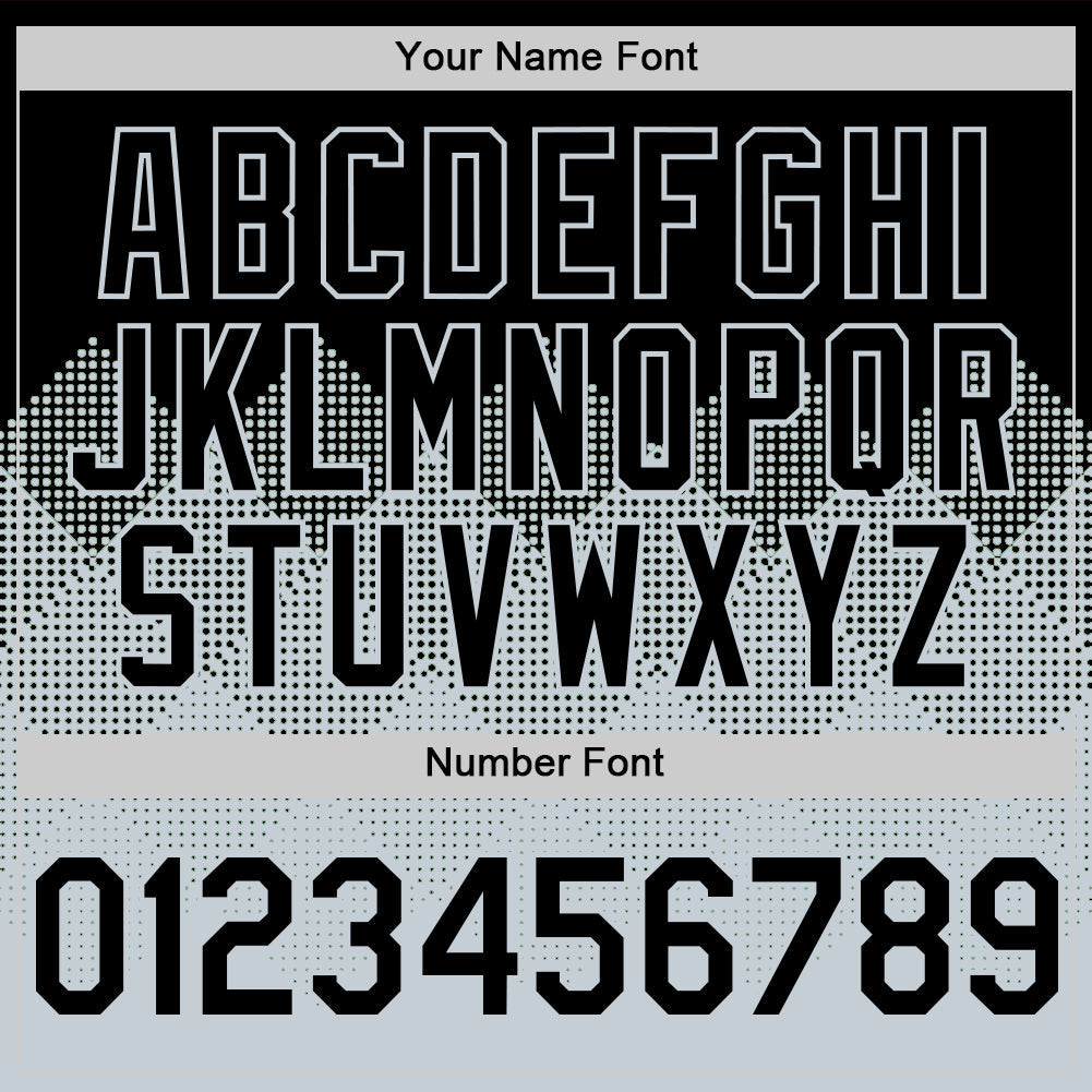 Custom Black Silver 3D Pattern Design Gradient Square Shapes Authentic Baseball Jersey baseball jersey product view 5
