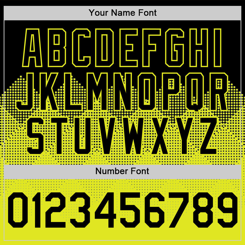 Custom Black Neon Yellow 3D Pattern Design Gradient Square Shapes Authentic Baseball Jersey baseball jersey product view 5