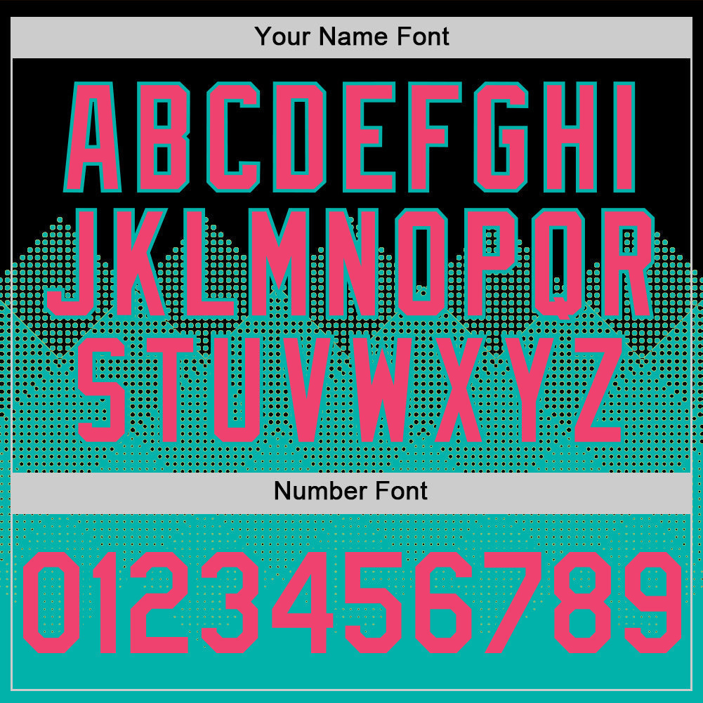 Custom Black Neon Pink-Aqua 3D Pattern Design Gradient Square Shapes Authentic Baseball Jersey baseball jersey product view 5