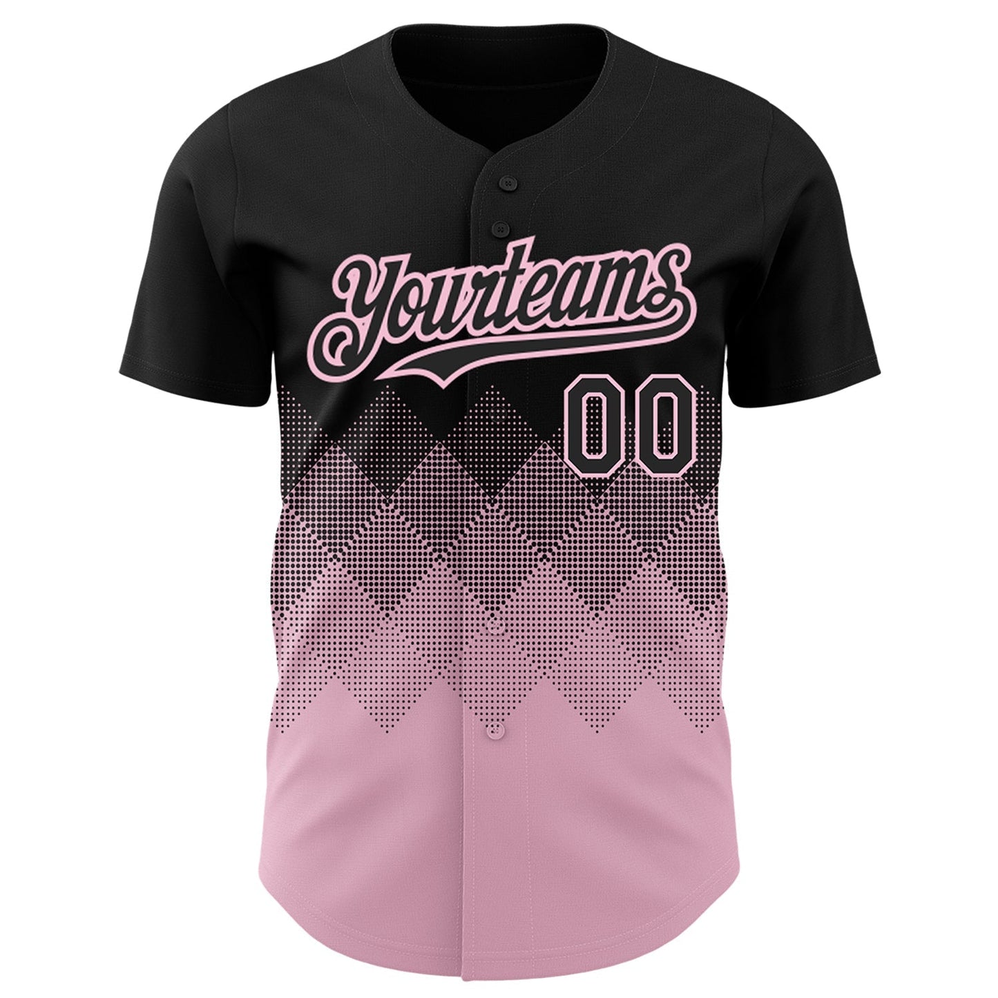 Custom Black Light Pink 3D Pattern Design Gradient Square Shapes Authentic Baseball Jersey baseball jersey product view 2
