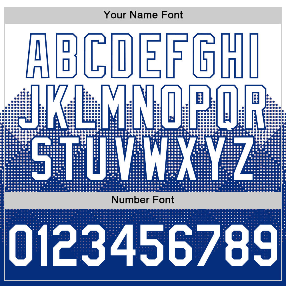 Custom White Royal 3D Pattern Design Gradient Square Shapes Authentic Baseball Jersey baseball jersey product view 5