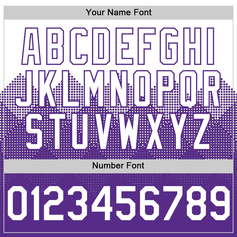 Custom White Purple 3D Pattern Design Gradient Square Shapes Authentic Baseball Jersey baseball jersey product view 5