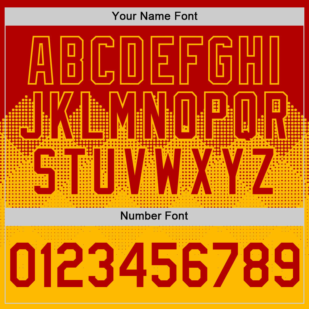 Custom Red Gold 3D Pattern Design Gradient Square Shapes Authentic Baseball Jersey baseball jersey product view 5