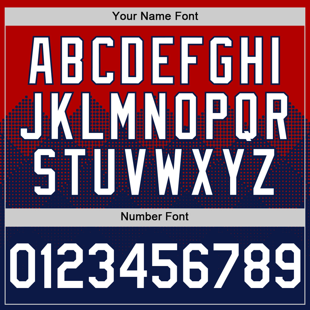 Custom Red White-Navy 3D Pattern Design Gradient Square Shapes Authentic Baseball Jersey baseball jersey product view 5