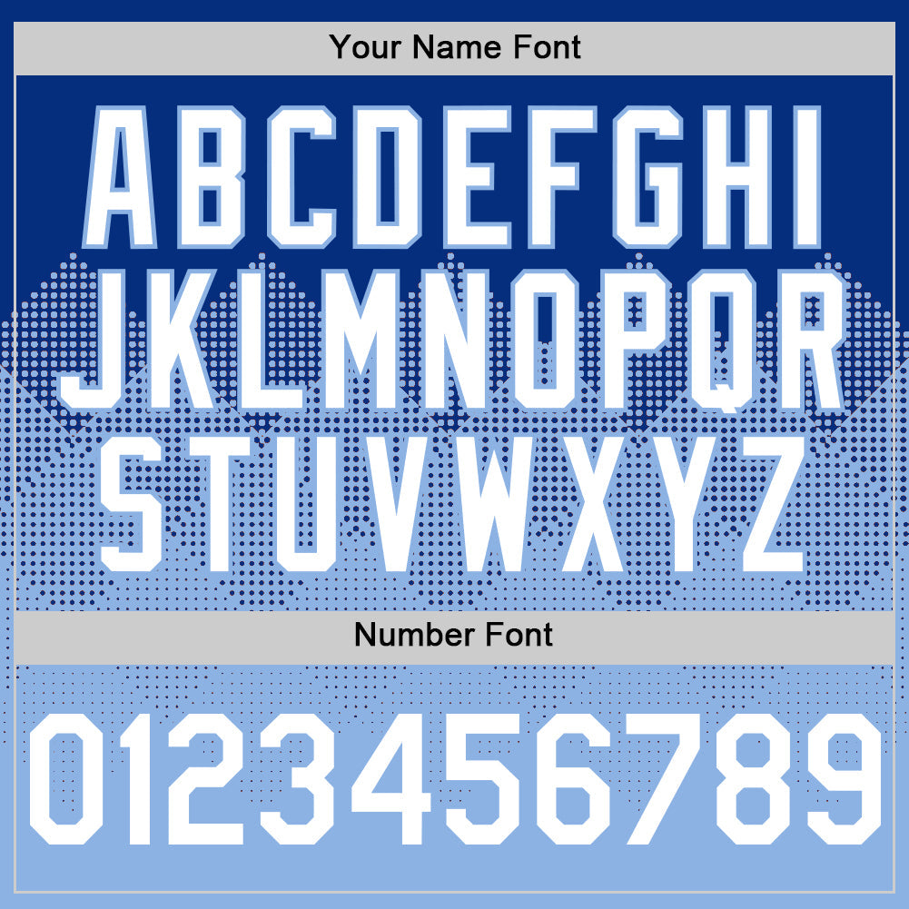 Custom Royal White-Light Blue 3D Pattern Design Gradient Square Shapes Authentic Baseball Jersey baseball jersey product view 5