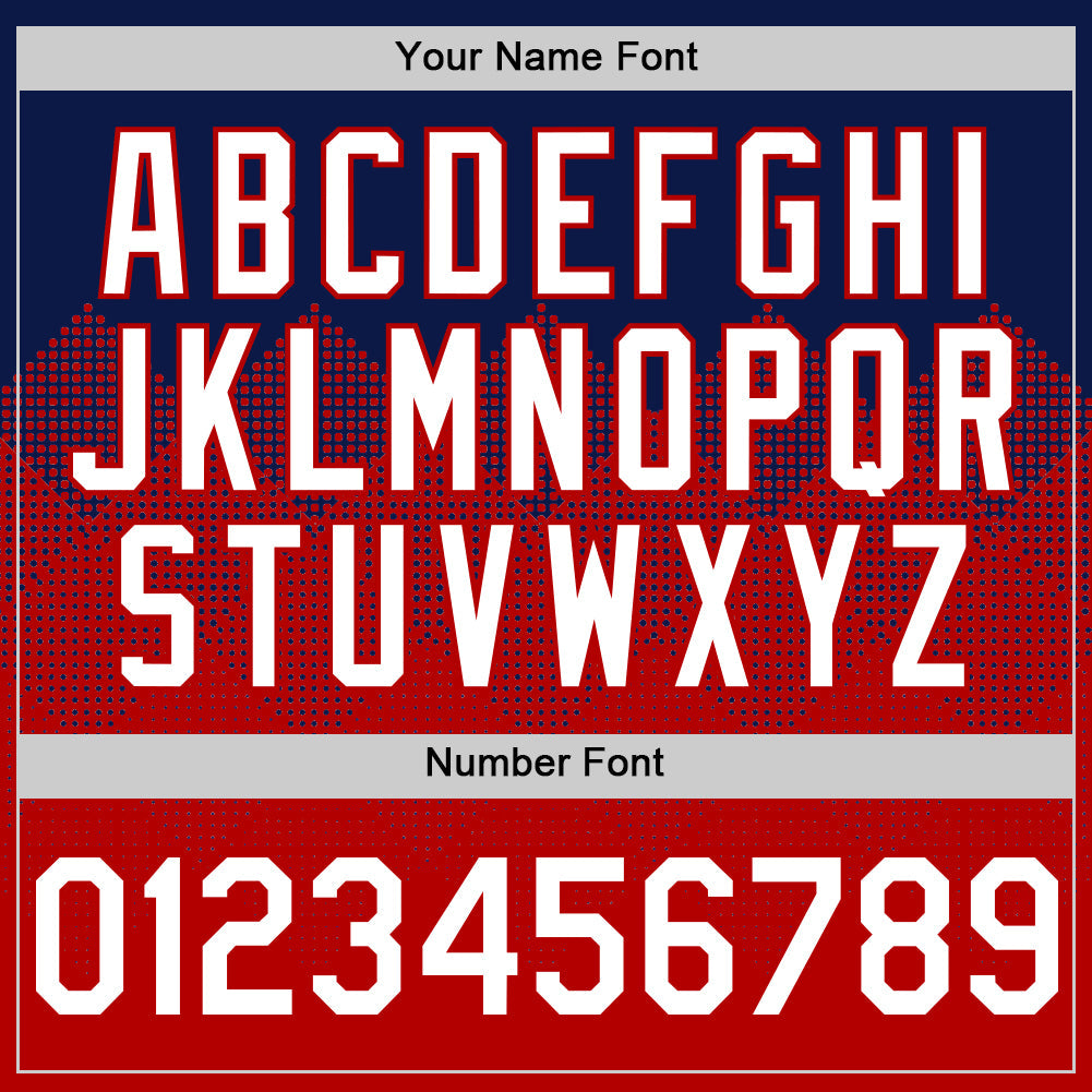 Custom Navy White-Red 3D Pattern Design Gradient Square Shapes Authentic Baseball Jersey baseball jersey product view 5