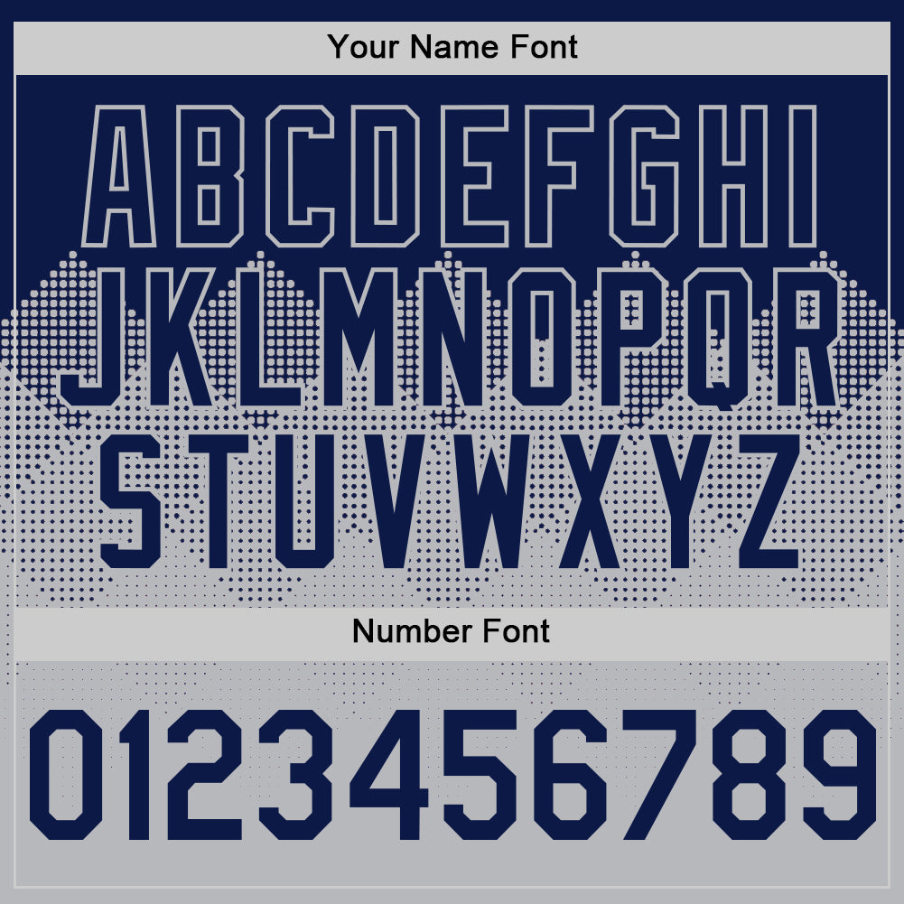 Custom Navy Gray 3D Pattern Design Gradient Square Shapes Authentic Baseball Jersey baseball jersey product view 5