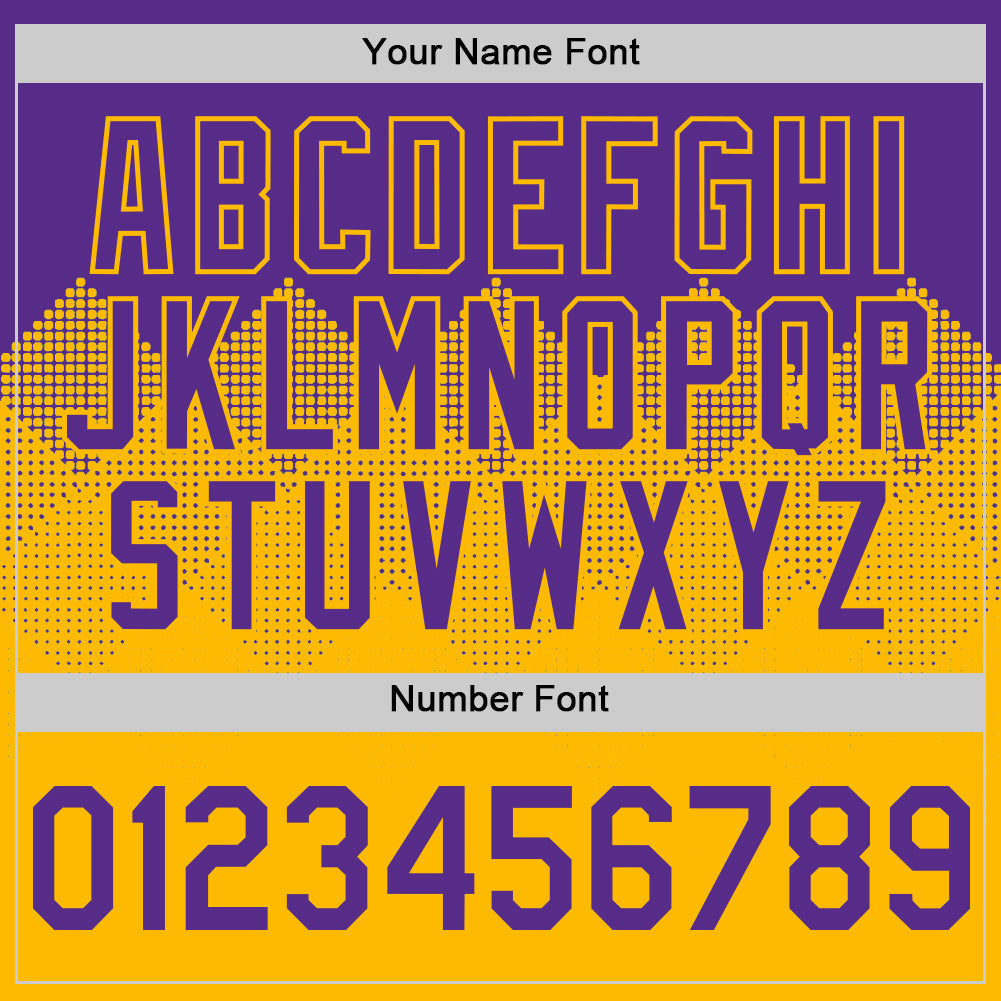 Custom Purple Gold 3D Pattern Design Gradient Square Shapes Authentic Baseball Jersey baseball jersey product view 5