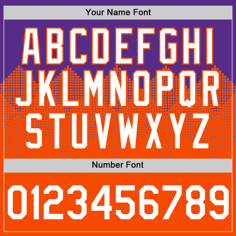 Custom Purple White-Orange 3D Pattern Design Gradient Square Shapes Authentic Baseball Jersey baseball jersey product view 5