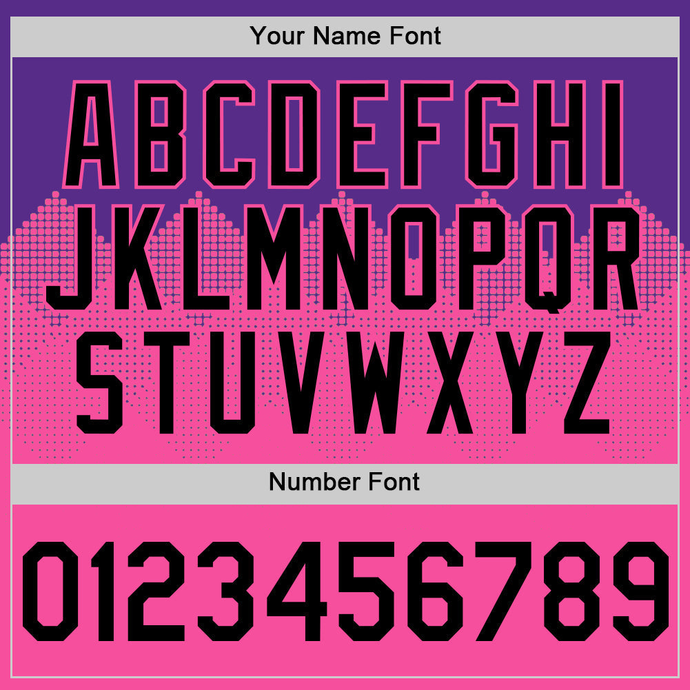 Custom Purple Black-Pink 3D Pattern Design Gradient Square Shapes Authentic Baseball Jersey baseball jersey product view 5