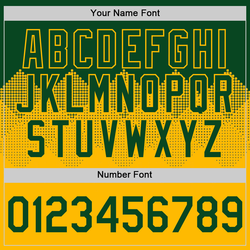 Custom Green Gold 3D Pattern Design Gradient Square Shapes Authentic Baseball Jersey baseball jersey product view 5