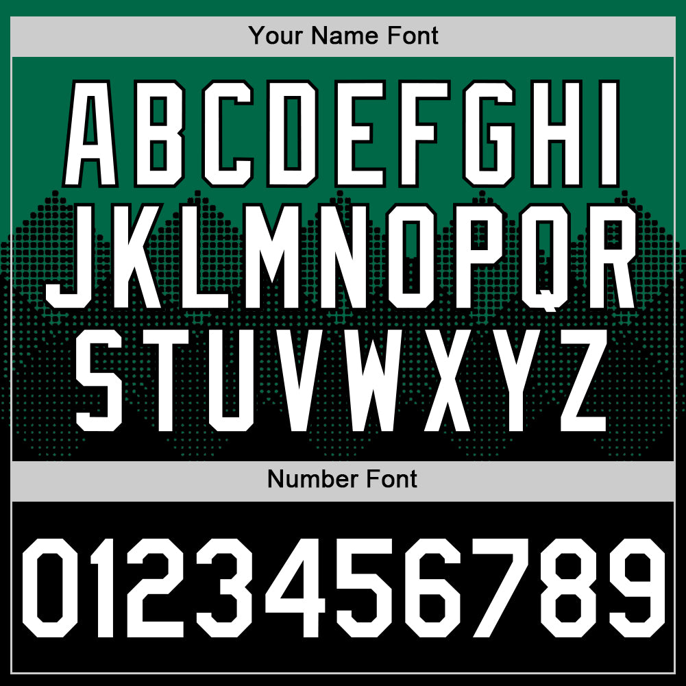 Custom Kelly Green White-Black 3D Pattern Design Gradient Square Shapes Authentic Baseball Jersey baseball jersey product view 5