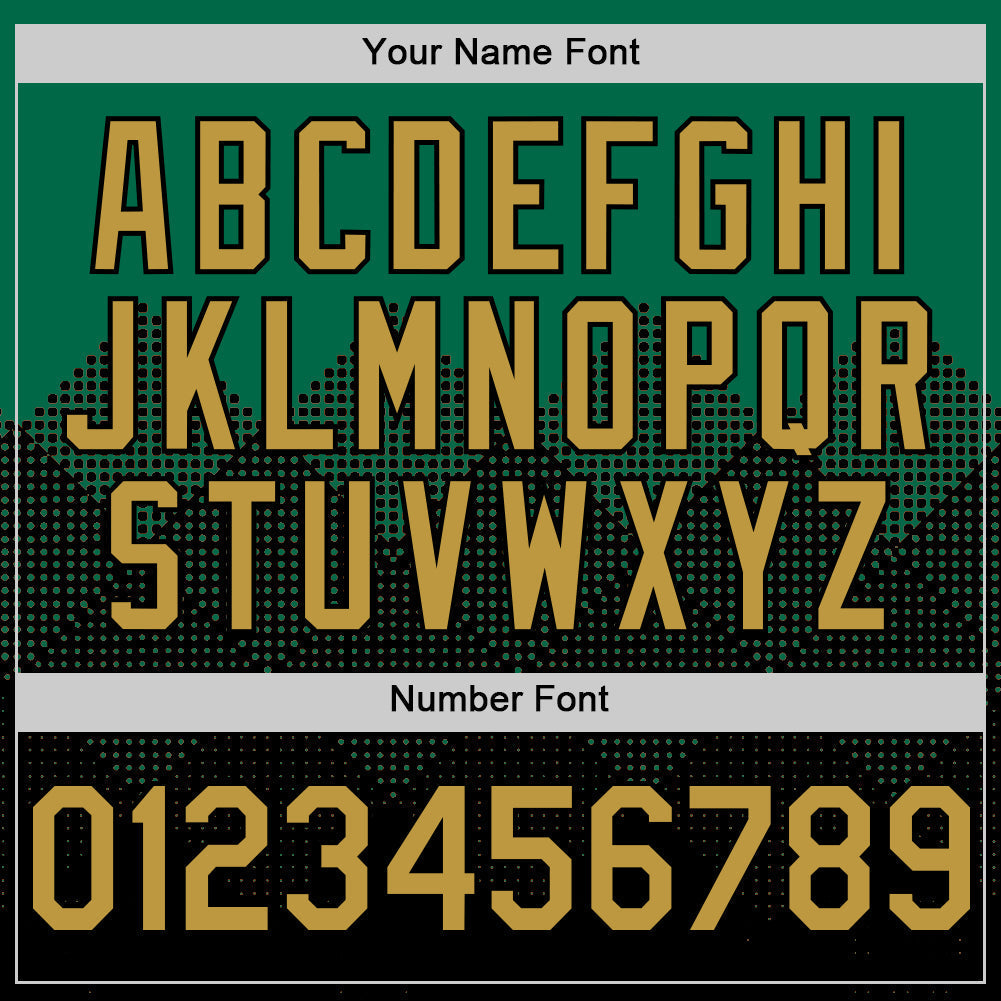 Custom Kelly Green Old Gold-Black 3D Pattern Design Gradient Square Shapes Authentic Baseball Jersey baseball jersey product view 5