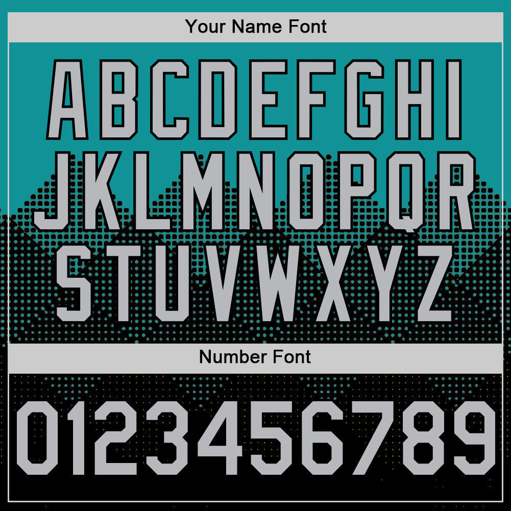 Custom Teal Gray-Black 3D Pattern Design Gradient Square Shapes Authentic Baseball Jersey baseball jersey product view 5