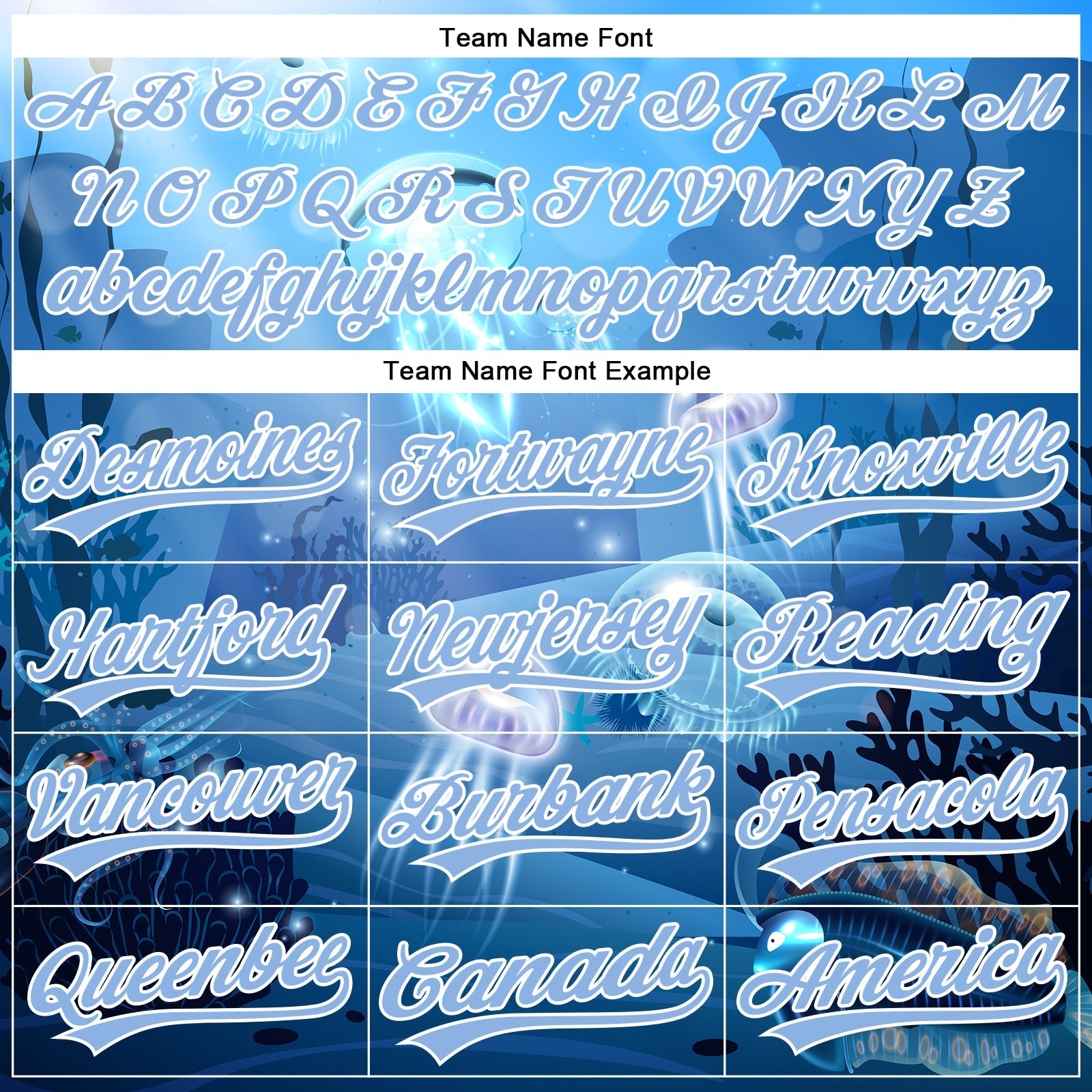 Custom Light Blue White 3D Pattern Design Jellyfish Underwater Life Authentic Baseball Jersey baseball jersey product view 4