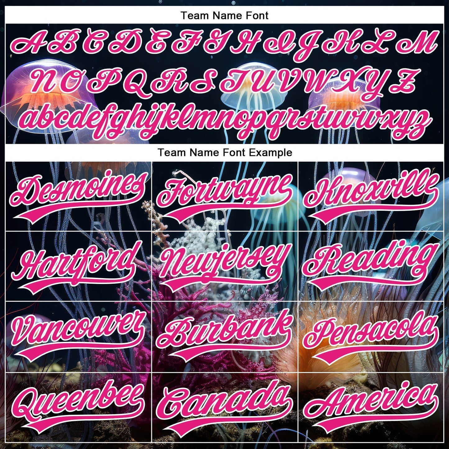 Custom Navy Hot Pink-White 3D Pattern Design Jellyfish Underwater Life Authentic Baseball Jersey baseball jersey product view 4