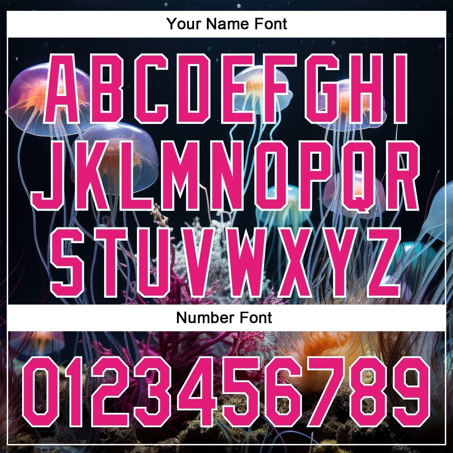 Custom Navy Hot Pink-White 3D Pattern Design Jellyfish Underwater Life Authentic Baseball Jersey baseball jersey product view 5
