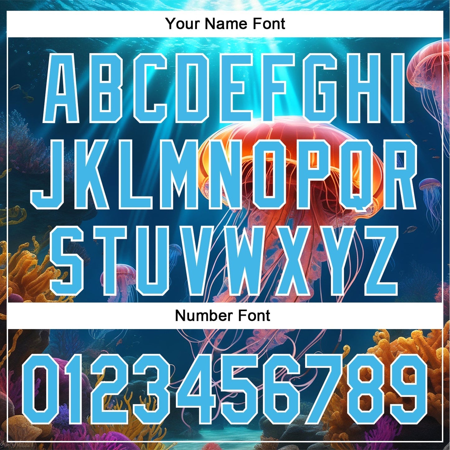 Custom Sky Blue White 3D Pattern Design Jellyfish Floating In The Ocean Authentic Baseball Jersey baseball jersey product view 5