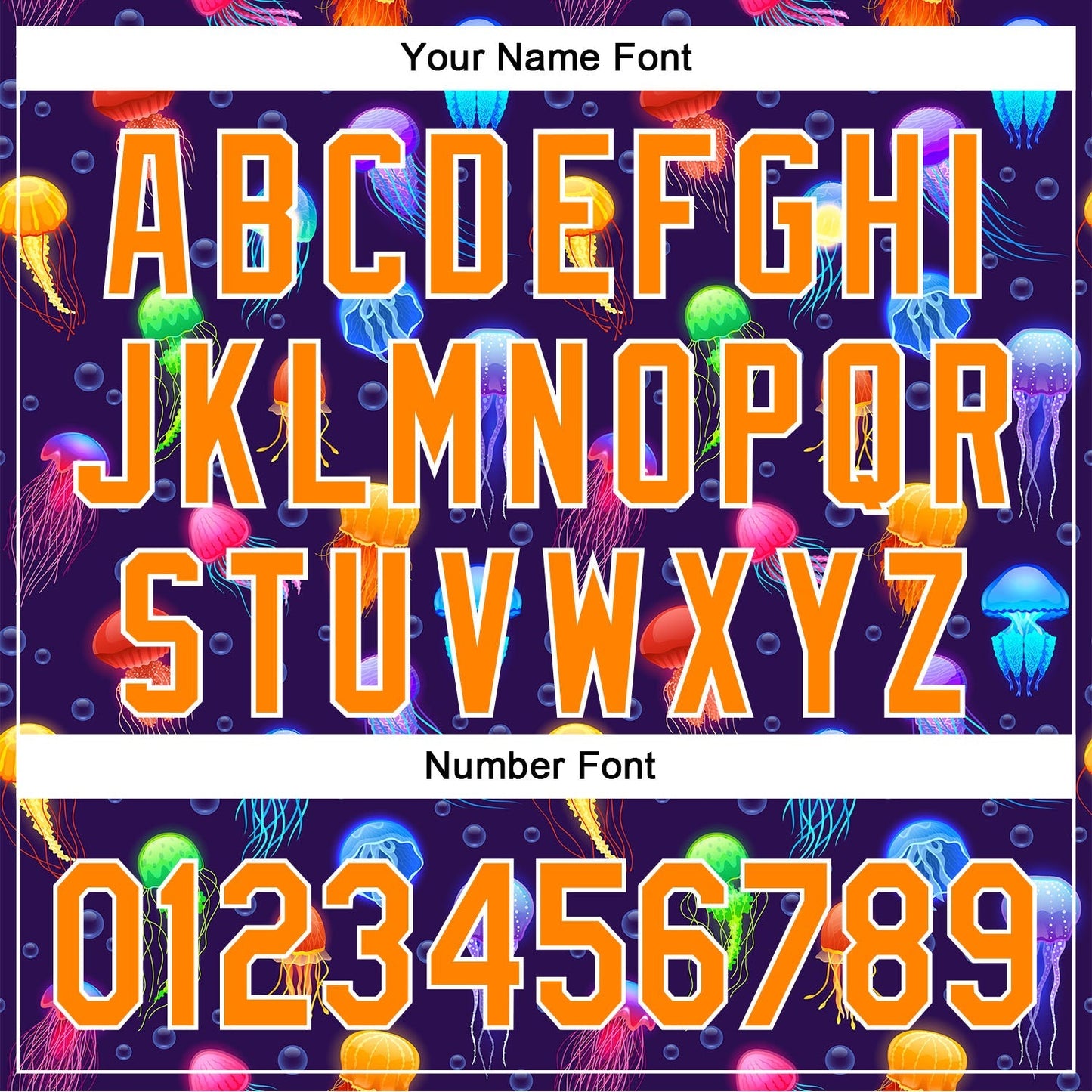 Custom Purple Bay Orange-White 3D Pattern Design Colorful Cartoon Jellyfish Authentic Baseball Jersey baseball jersey product view 5