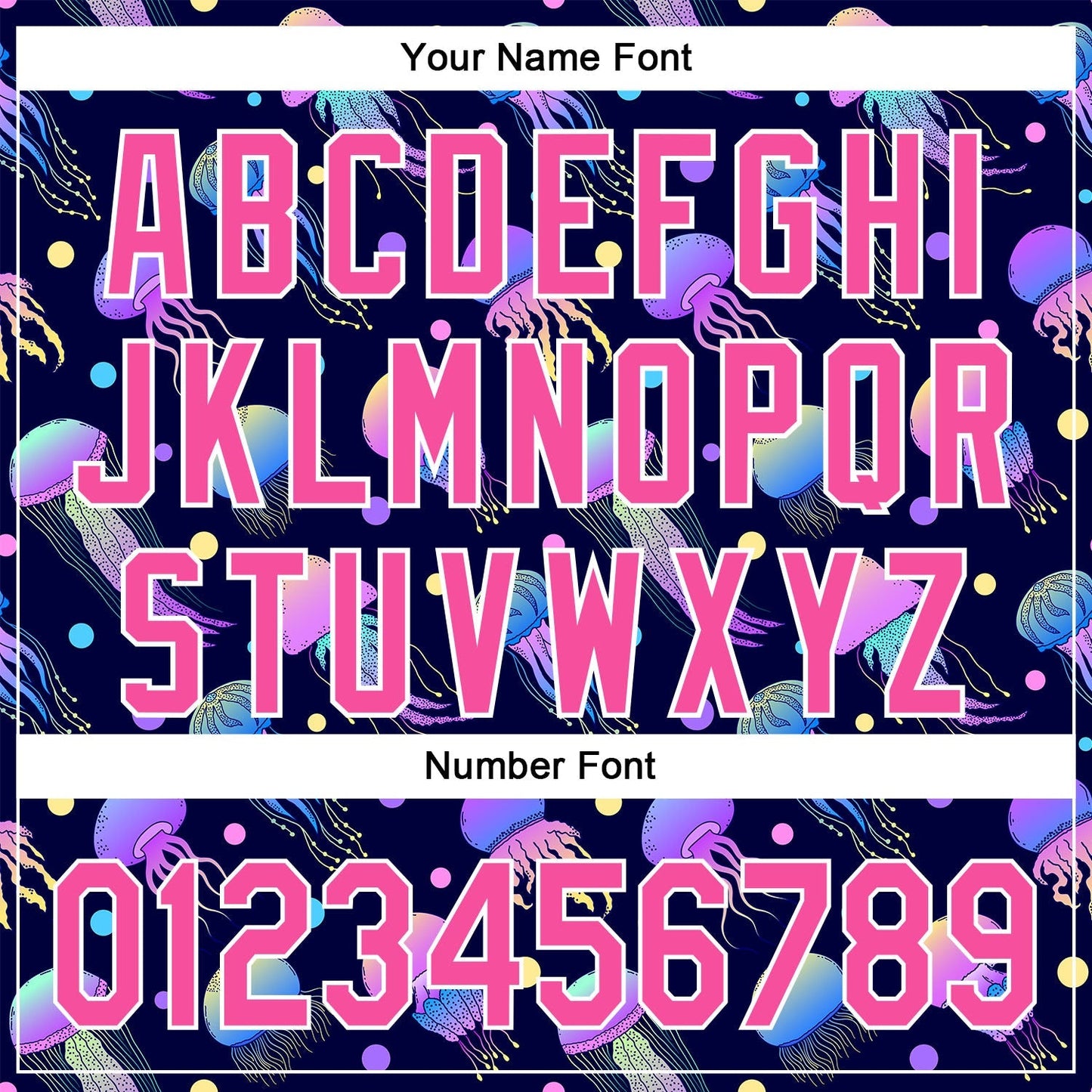 Custom Navy Pink-White 3D Pattern Design Colorful Cartoon Jellyfish Authentic Baseball Jersey baseball jersey product view 5