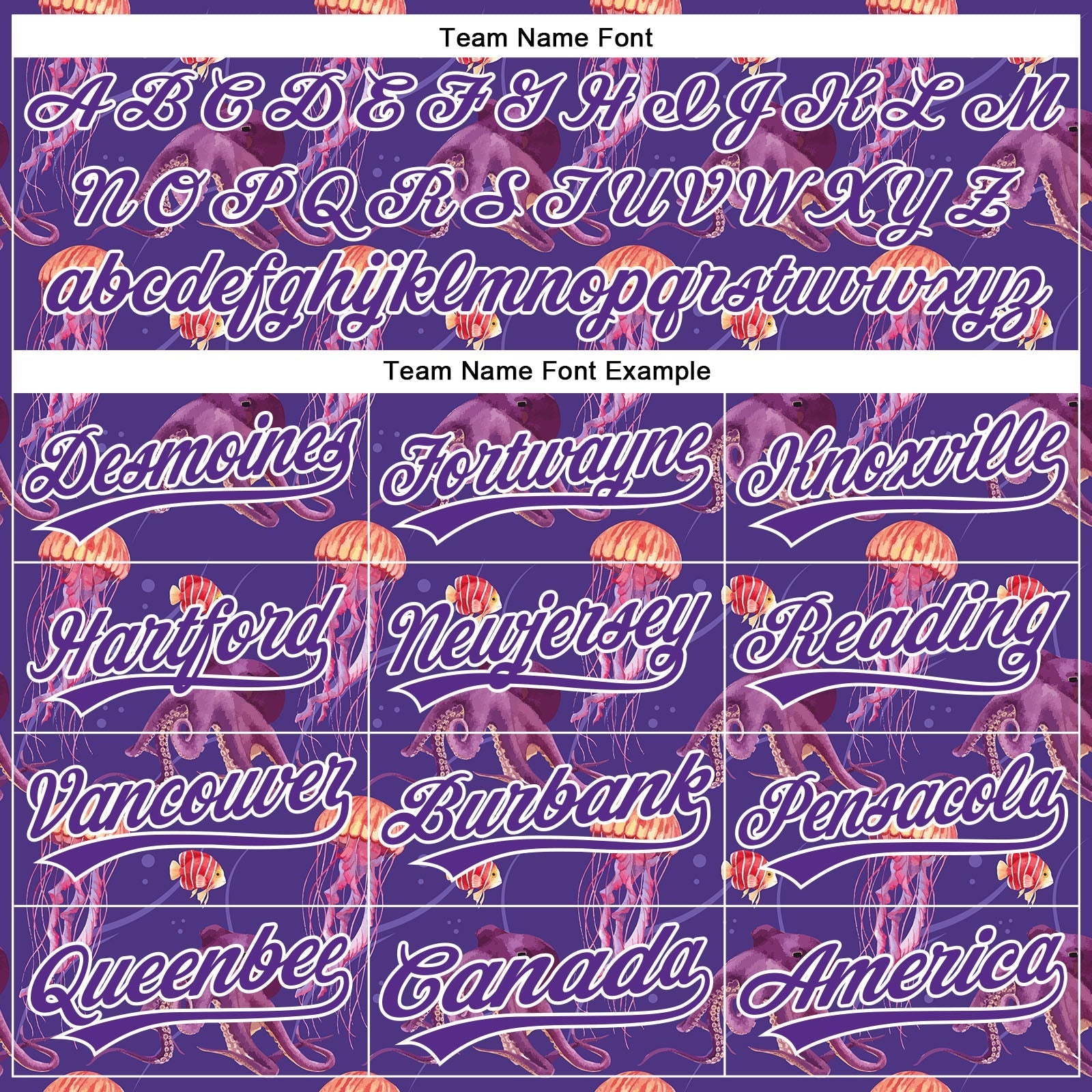 Custom Purple White 3D Pattern Design Jellyfish And Octopus Authentic Baseball Jersey baseball jersey product view 4